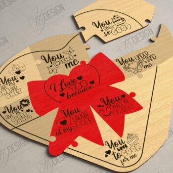 Intra απο ξύλο plywood 3mm-4mm πάχος – Παζλ του Αγίου Βαλεντίνου | Ρομαντικό δώρο Δίασταση  20x20 cm INTRAFABR-112093540 - Image 1