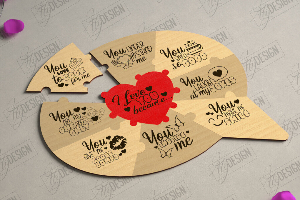 Intra απο ξύλο plywood 3mm-4mm πάχος – Παζλ του Αγίου Βαλεντίνου | Ρομαντικό δώρο Δίασταση  20x20 cm INTRAFABR-112093551