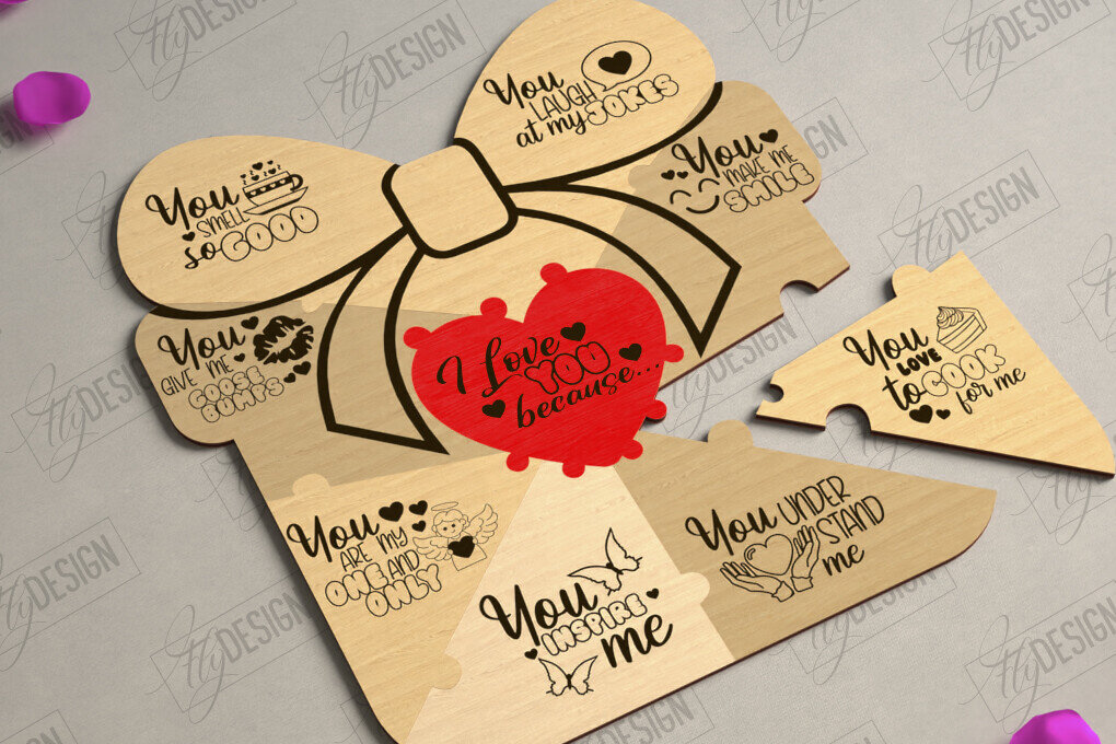 Intra απο ξύλο plywood 3mm-4mm πάχος – Παζλ του Αγίου Βαλεντίνου | Ρομαντικό δώρο Δίασταση  20x20 cm INTRAFABR-112093555