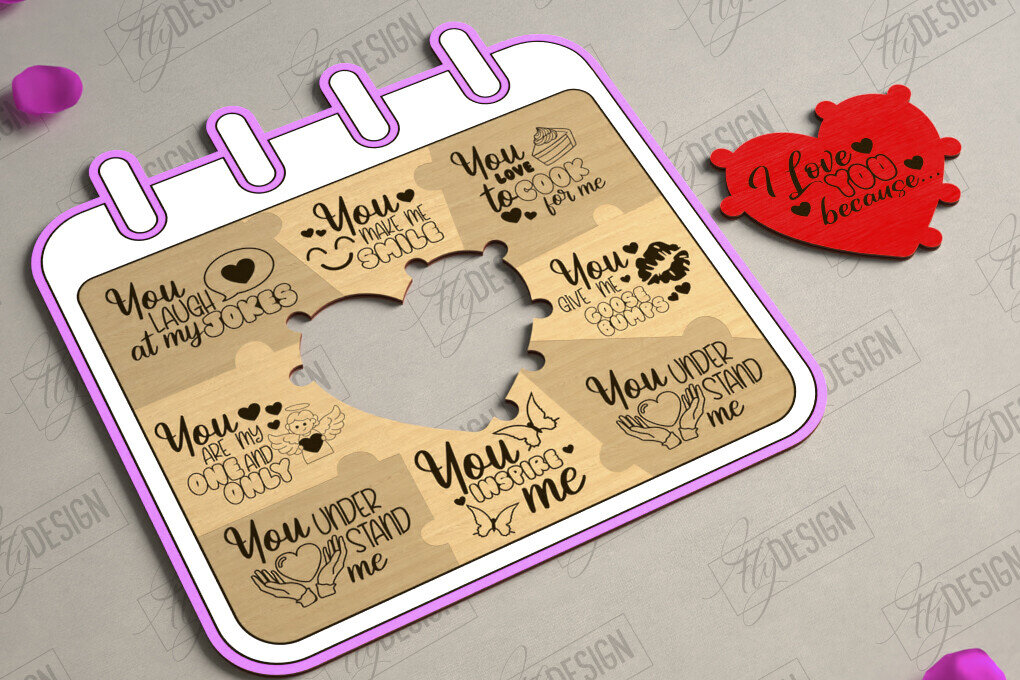 Intra απο ξύλο plywood 3mm-4mm πάχος – Παζλ του Αγίου Βαλεντίνου | Ρομαντικό δώρο Δίασταση  20x20 cm INTRAFABR-112093558