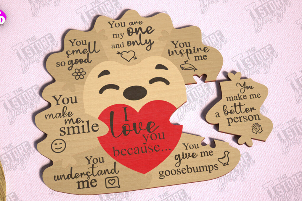 Intra απο ξύλο plywood 3mm-4mm πάχος – Παζλ του Αγίου Βαλεντίνου | Ρομαντικό δώρο Δίασταση  20x20 cm INTRAFABR-112093296