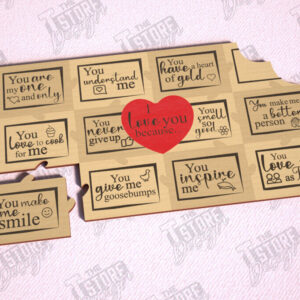 Intra απο ξύλο plywood 3mm-4mm πάχος – Παζλ του Αγίου Βαλεντίνου | Ρομαντικό δώρο Δίασταση 20x20 cm INTRAFABR-112093302