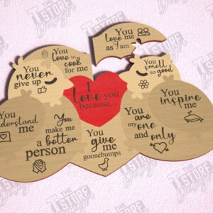 Intra απο ξύλο plywood 3mm-4mm πάχος – Παζλ του Αγίου Βαλεντίνου | Ρομαντικό δώρο Δίασταση 20x20 cm INTRAFABR-112093309