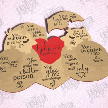 Intra απο ξύλο plywood 3mm-4mm πάχος – Παζλ του Αγίου Βαλεντίνου | Ρομαντικό δώρο Δίασταση  20x20 cm INTRAFABR-112093309 - Image 1