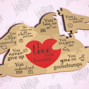 Intra απο ξύλο plywood 3mm-4mm πάχος – Παζλ του Αγίου Βαλεντίνου | Ρομαντικό δώρο Δίασταση 20x20 cm INTRAFABR-112093317