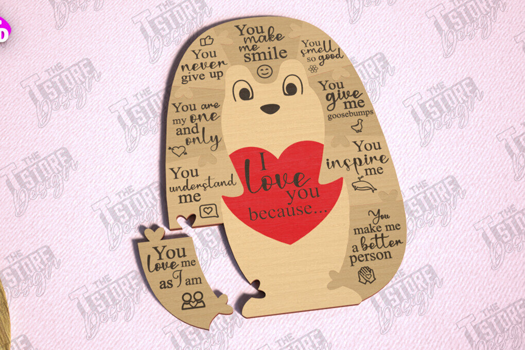 Intra απο ξύλο plywood 3mm-4mm πάχος – Παζλ του Αγίου Βαλεντίνου | Ρομαντικό δώρο Δίασταση  20x20 cm INTRAFABR-112093324