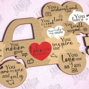 Intra απο ξύλο plywood 3mm-4mm πάχος – Παζλ του Αγίου Βαλεντίνου | Ρομαντικό δώρο Δίασταση 20x20 cm INTRAFABR-112093294