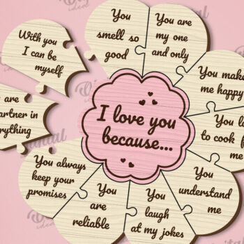 Intra απο ξύλο plywood 3mm-4mm πάχος – Πακέτο LaserCut με παζλ του Αγίου Βαλεντίνου Δίασταση  20x20 cm INTRAFABR-110668392 - Image 5