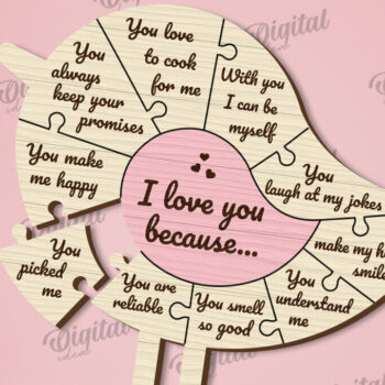 Intra απο ξύλο plywood 3mm-4mm πάχος – Πακέτο LaserCut με παζλ του Αγίου Βαλεντίνου Δίασταση  20x20 cm INTRAFABR-110668392 - Image 10