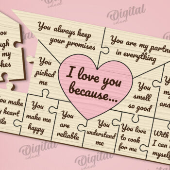 Intra απο ξύλο plywood 3mm-4mm πάχος – Πακέτο LaserCut με παζλ του Αγίου Βαλεντίνου Δίασταση  20x20 cm INTRAFABR-110668392 - Image 12