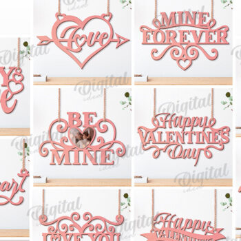 Intra απο ξύλο plywood 3mm-4mm πάχος – Δέσμη κοπής με λέιζερ αποσπάσματα για την ημέρα του Αγίου Βαλεντίνου Δίασταση  20x20 cm INTRAFABR-113335713 - Image 2