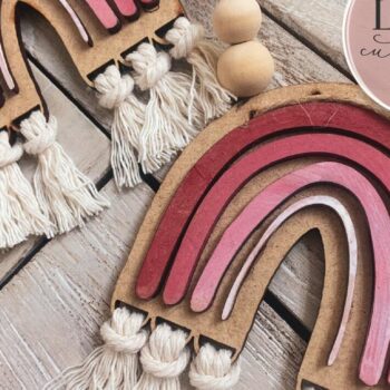 Intra απο ξύλο plywood 3mm-4mm πάχος – Ημέρα του Αγίου Βαλεντίνου Rainbow Garland Δίασταση  20x20 cm INTRAFABR-72727941 - Image 4