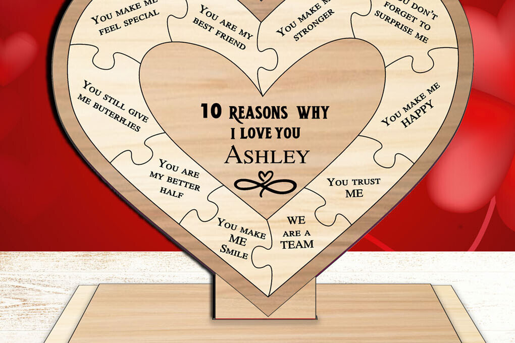 Intra απο ξύλο plywood 3mm-4mm πάχος – Σημάδι Λόγοι για την Ημέρα του Αγίου Βαλεντίνου για να σας αγαπήσουμε Δίασταση  20x20 cm INTRAFABR-112940279