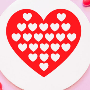 Intra απο ξύλο plywood 3mm-4mm πάχος – Ημέρα του Αγίου Βαλεντίνου. Κόκκινη Καρδιά. Στρογγυλή πινακίδα Δίασταση  20x20 cm INTRAFABR-83099932 - Image 1