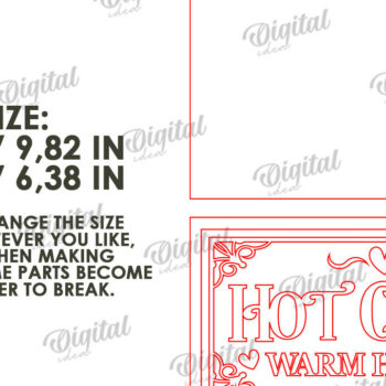 Intra απο ξύλο plywood 3mm-4mm πάχος – Ημέρα του Αγίου Βαλεντίνου ρετρό σημάδι κοπής με λέιζερ Δίασταση  20x20 cm INTRAFABR-110383140 - Image 2