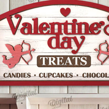 Intra απο ξύλο plywood 3mm-4mm πάχος – Ημέρα του Αγίου Βαλεντίνου ρετρό σημάδι κοπής με λέιζερ Δίασταση  20x20 cm INTRAFABR-110383269 - Image 1