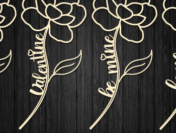 Intra απο ξύλο plywood 3mm-4mm πάχος – Ημέρα του Αγίου Βαλεντίνου Rose Cut Text 1310 Δίασταση  20x20 cm INTRAFABR-114382120 - Image 1