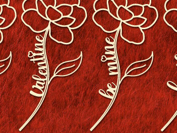 Intra απο ξύλο plywood 3mm-4mm πάχος – Ημέρα του Αγίου Βαλεντίνου Rose Cut Text 1310 Δίασταση  20x20 cm INTRAFABR-114382120 - Image 2