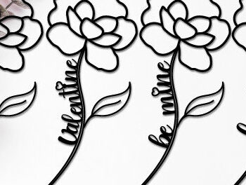 Intra απο ξύλο plywood 3mm-4mm πάχος – Ημέρα του Αγίου Βαλεντίνου Rose Cut Text 1310 Δίασταση  20x20 cm INTRAFABR-114382120 - Image 3