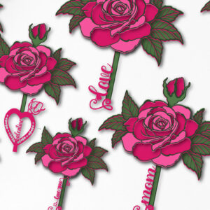 Intra απο ξύλο plywood 3mm-4mm πάχος – Rose Multilayer 1001 για την Ημέρα του Αγίου Βαλεντίνου Δίασταση  20x20 cm INTRAFABR-88740041