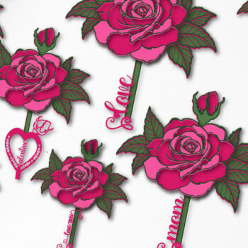 Intra απο ξύλο plywood 3mm-4mm πάχος – Rose Multilayer 1001 για την Ημέρα του Αγίου Βαλεντίνου Δίασταση  20x20 cm INTRAFABR-88740041 - Image 1