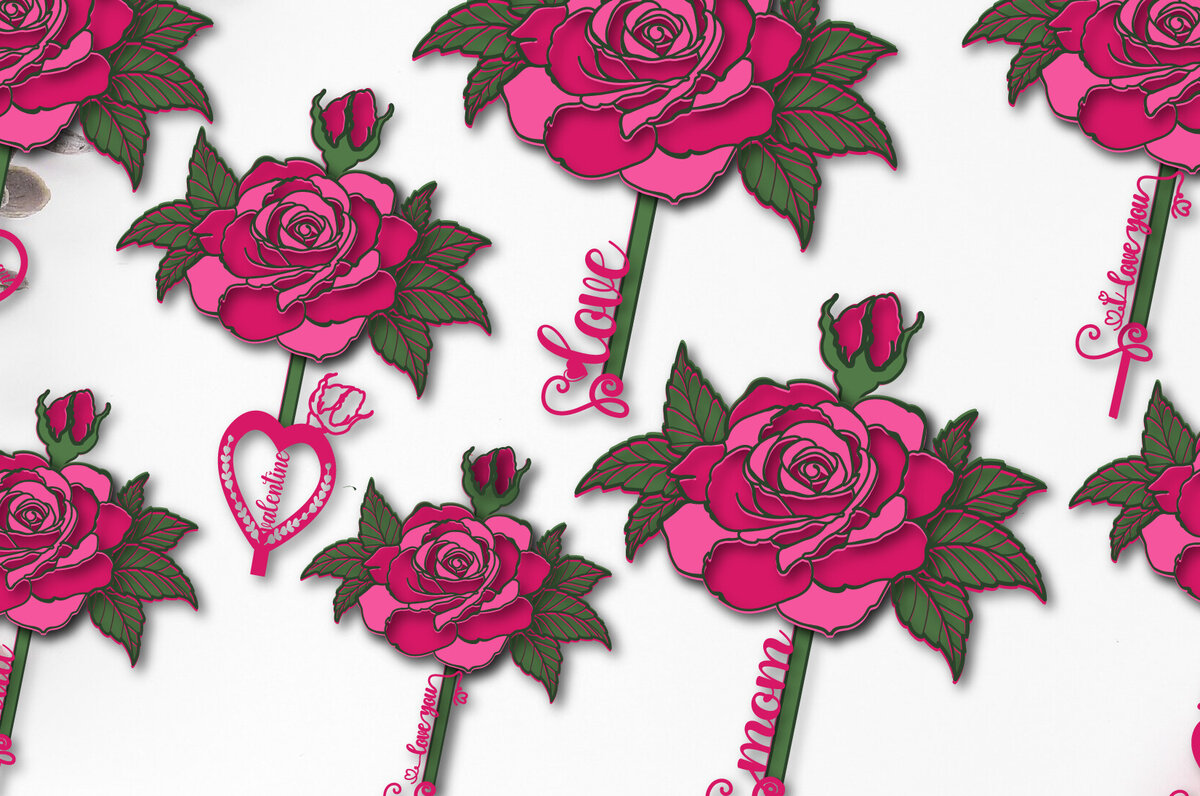 Intra απο ξύλο plywood 3mm-4mm πάχος – Rose Multilayer 1001 για την Ημέρα του Αγίου Βαλεντίνου Δίασταση  20x20 cm INTRAFABR-88740041