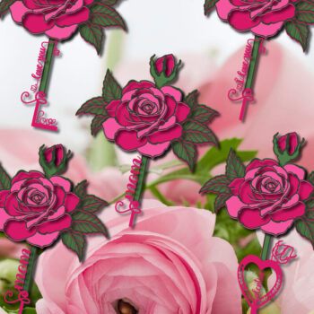 Intra απο ξύλο plywood 3mm-4mm πάχος – Rose Multilayer 1001 για την Ημέρα του Αγίου Βαλεντίνου Δίασταση  20x20 cm INTRAFABR-88740041 - Image 2