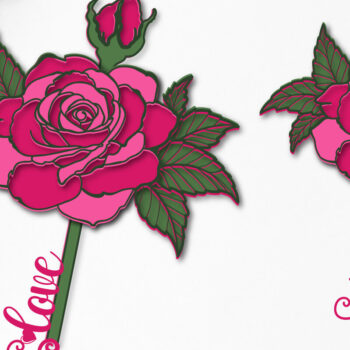 Intra απο ξύλο plywood 3mm-4mm πάχος – Rose Multilayer 1001 για την Ημέρα του Αγίου Βαλεντίνου Δίασταση  20x20 cm INTRAFABR-88740041 - Image 3