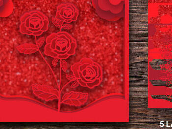 Intra απο ξύλο plywood 3mm-4mm πάχος – Rose Multilayer 870 για την Ημέρα του Αγίου Βαλεντίνου Δίασταση  20x20 cm INTRAFABR-88815251 - Image 1