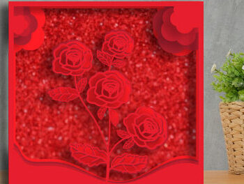 Intra απο ξύλο plywood 3mm-4mm πάχος – Rose Multilayer 870 για την Ημέρα του Αγίου Βαλεντίνου Δίασταση  20x20 cm INTRAFABR-88815251 - Image 2