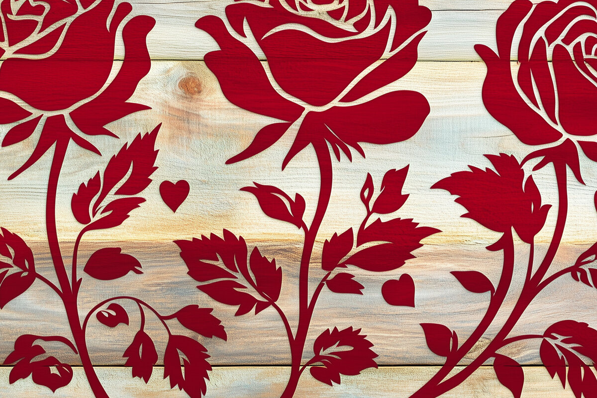 Intra απο ξύλο plywood 3mm-4mm πάχος – Αρχείο περικοπής Roses Days Valentine Δίασταση  20x20 cm INTRAFABR-105057254