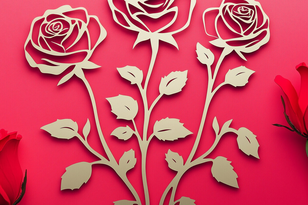 Intra απο ξύλο plywood 3mm-4mm πάχος – Αρχείο περικοπής Roses Days Valentine Δίασταση  20x20 cm INTRAFABR-105060217