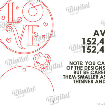 Intra απο ξύλο plywood 3mm-4mm πάχος – Πακέτο λέιζερ στρογγυλών πινακίδων για την ημέρα του Αγίου Βαλεντίνου Δίασταση  20x20 cm INTRAFABR-110122340 - Image 3