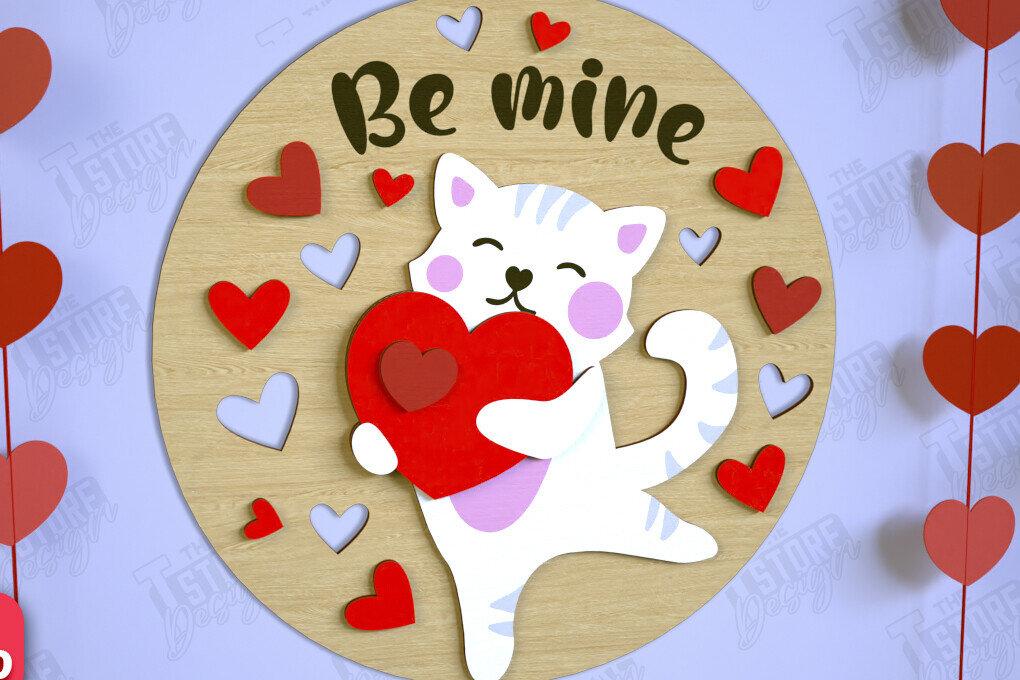 Intra απο ξύλο plywood 3mm-4mm πάχος – Σημάδια για την Ημέρα του Αγίου Βαλεντίνου | Επιγραφές τοίχου Δίασταση  40x30 cm INTRAFABR-110331087