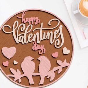 Intra απο ξύλο plywood 3mm-4mm πάχος – ΣΕΤ Ημέρα του Αγίου Βαλεντίνου Διακόσμηση τοίχου Δίασταση  40x30 cm INTRAFABR-87347020