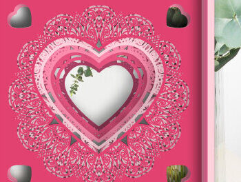 Intra απο ξύλο plywood 3mm-4mm πάχος – Ημέρα του Αγίου Βαλεντίνου Shadowbox Love Heart Δίασταση  20x20 cm INTRAFABR-57223365 - Image 2