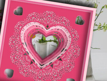 Intra απο ξύλο plywood 3mm-4mm πάχος – Ημέρα του Αγίου Βαλεντίνου Shadowbox Love Heart Δίασταση  20x20 cm INTRAFABR-57223365 - Image 3