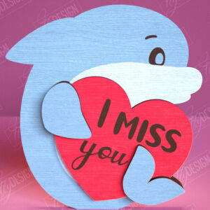 Intra απο ξύλο plywood 3mm-4mm πάχος – Καρχαρίας του Αγίου Βαλεντίνου | Ρομαντικό δώρο Δίασταση  20x20 cm INTRAFABR-113577330