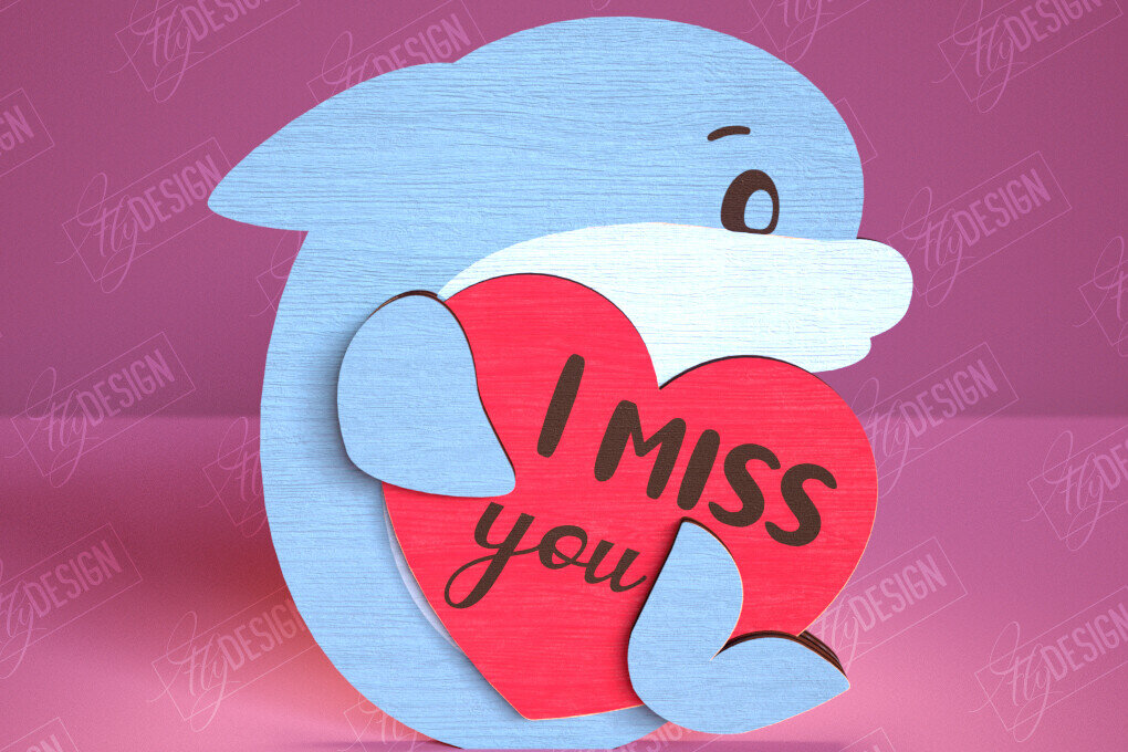 Intra απο ξύλο plywood 3mm-4mm πάχος – Καρχαρίας του Αγίου Βαλεντίνου | Ρομαντικό δώρο Δίασταση  20x20 cm INTRAFABR-113577330