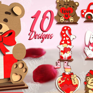 Intra απο ξύλο plywood 3mm-4mm πάχος – Πακέτο με ράφι για την ημέρα του Αγίου Βαλεντίνου Δίασταση  20x20 cm INTRAFABR-110278016