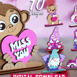 Intra απο ξύλο plywood 3mm-4mm πάχος – Πακέτο με ράφι για την ημέρα του Αγίου Βαλεντίνου Δίασταση  20x20 cm INTRAFABR-110120182