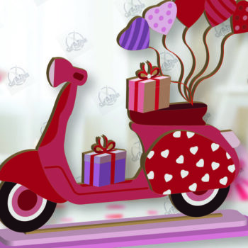 Intra απο ξύλο plywood 3mm-4mm πάχος – Ημέρα του Αγίου Βαλεντίνου ράφι Sitters Cut Laser Δίασταση  20x20 cm INTRAFABR-113392008 - Image 2