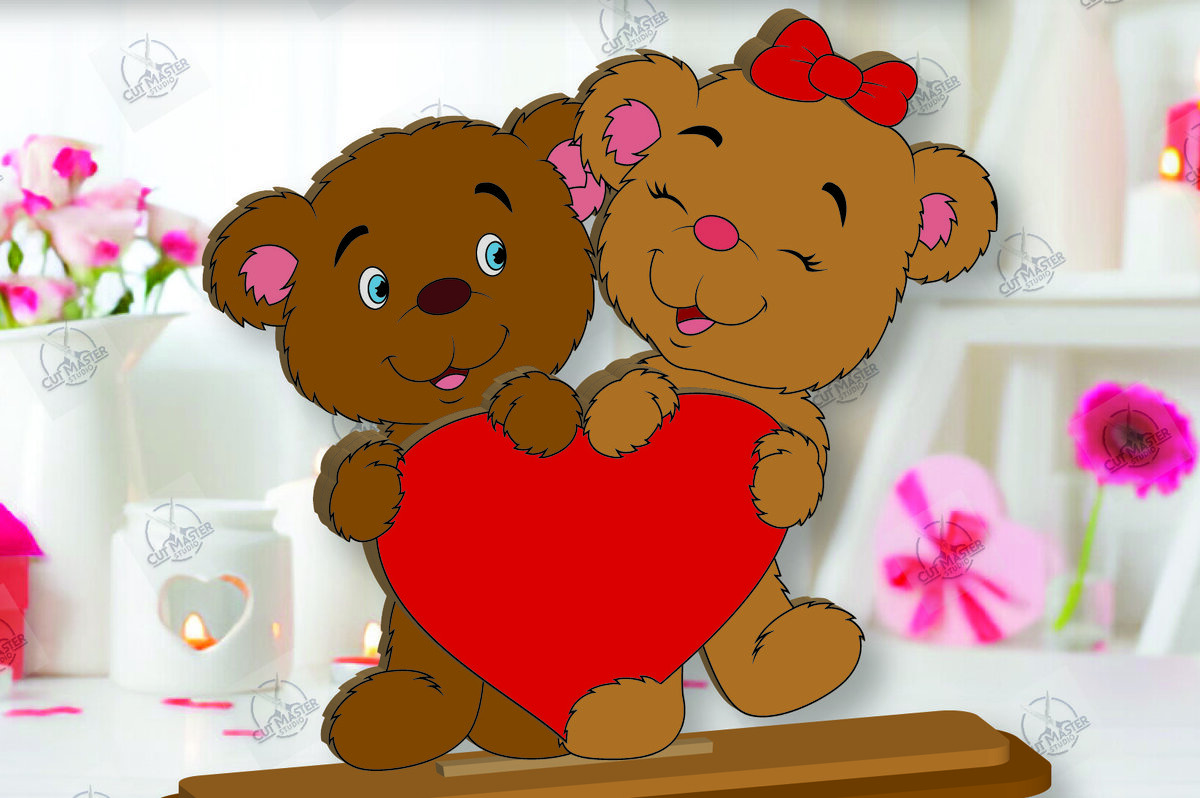 Intra απο ξύλο plywood 3mm-4mm πάχος – Ημέρα του Αγίου Βαλεντίνου ράφι Sitters Cut Laser Δίασταση  20x20 cm INTRAFABR-113465534