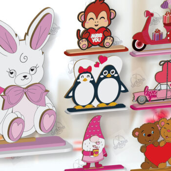 Intra απο ξύλο plywood 3mm-4mm πάχος – Πακέτο ράφι Sitters Day του Αγίου Βαλεντίνου Δίασταση 20x20 cm INTRAFABR-113465965 - Image 2