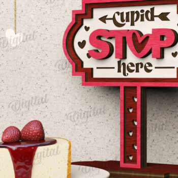 Intra απο ξύλο plywood 3mm-4mm πάχος – Δέσμη κοπής με λέιζερ σημάδια ημέρας του Αγίου Βαλεντίνου Δίασταση  20x20 cm INTRAFABR-111611190 - Image 3