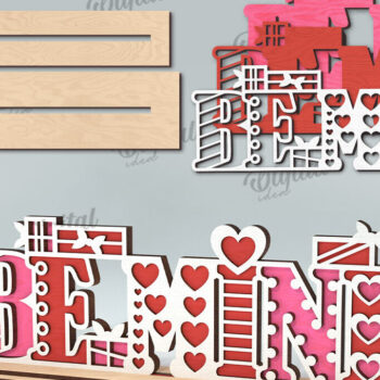 Intra απο ξύλο plywood 3mm-4mm πάχος – Διακόσμηση σταντ για την ημέρα του Αγίου Βαλεντίνου Κόψιμο με λέιζερ Δίασταση  20x20 cm INTRAFABR-113765413 - Image 2