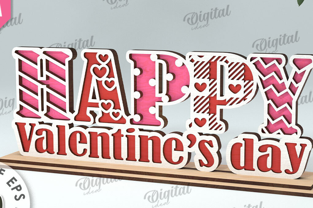 Intra απο ξύλο plywood 3mm-4mm πάχος – Διακόσμηση σταντ για την ημέρα του Αγίου Βαλεντίνου Κόψιμο με λέιζερ Δίασταση  20x20 cm INTRAFABR-113765509