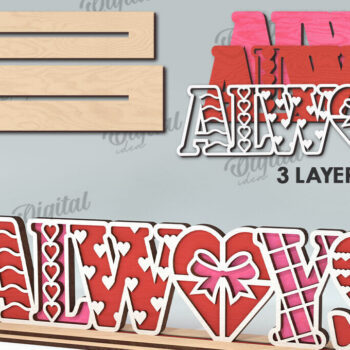 Intra απο ξύλο plywood 3mm-4mm πάχος – Διακόσμηση σταντ για την ημέρα του Αγίου Βαλεντίνου Κόψιμο με λέιζερ Δίασταση  20x20 cm INTRAFABR-113765557 - Image 2