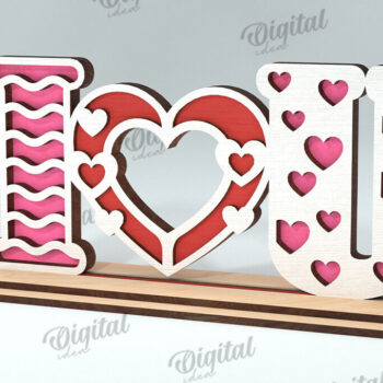 Intra απο ξύλο plywood 3mm-4mm πάχος – Διακόσμηση σταντ για την ημέρα του Αγίου Βαλεντίνου Κόψιμο με λέιζερ Δίασταση  20x20 cm INTRAFABR-113765582 - Image 1