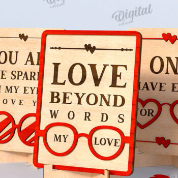 Intra απο ξύλο plywood 3mm-4mm πάχος – Δέσμη κοπής Laser Stand για την Ημέρα του Αγίου Βαλεντίνου Δίασταση  20x20 cm INTRAFABR-114873134 - Image 1